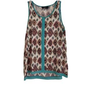 THML Sleeveless Size M Boho Multicolor Aztec Tribal Tank Top Womens Southwestern
